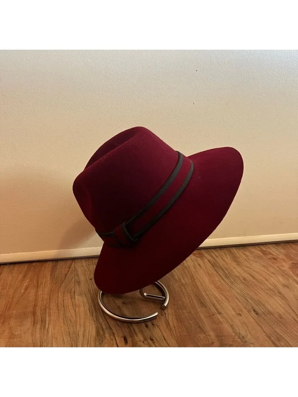 Isaac Mizrahi Wool Magenta Deep Red Fedora Hat